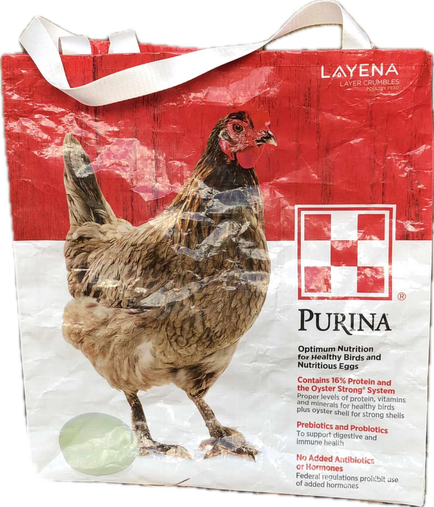 Tote bag, Chicken, Layena Layer Crumbles, White handle