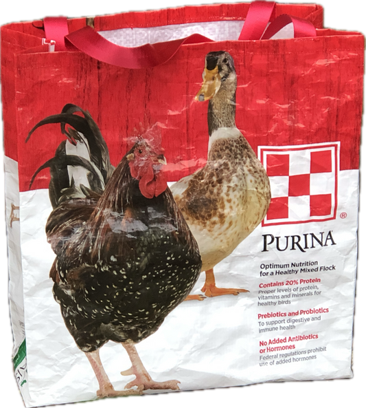 Tote bag, Chicken, Flock Raiser, Red handle