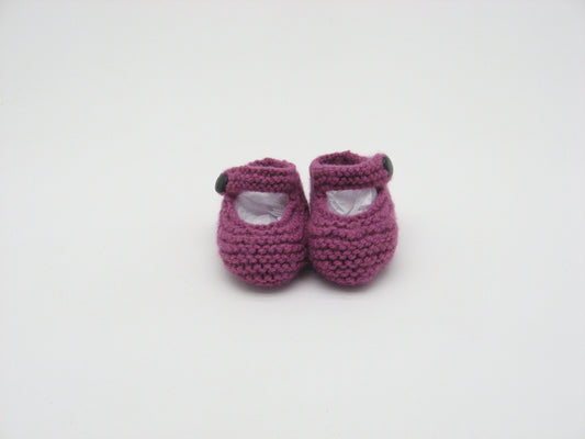 Booties, "Raspberry" Mary Janes